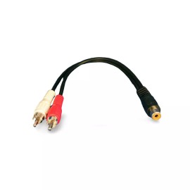 SolutionCables 6in RCA Y Splitter Adapter 1 Female to 2 Male - Black