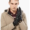 BISON DENIM Men's Leather Gloves Warm Cashmere Lining Windproof Gloves