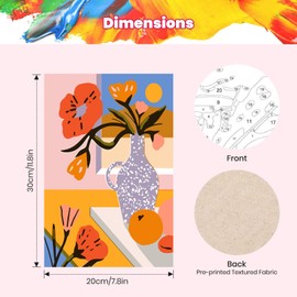 6 Pack Flowers Paint by Numbers Kit Adults, Adults Colorful Flowers Painting by Number Kits on Canvas, Easy Acrylic Arts Crafts Beginners for Gifts Home Decor