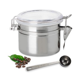 GIDWRIY Coffee Canister Stainless Steel Airtight, Coffee Powder Container, Airtight Ground Coffee Canister, Storage Box, Coffee Food Storage Container, Coffee Bean Container, Bean Container with