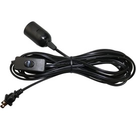 Lightingsky 457,2 cm subir o colgar E26/E27 bombilla luz a 2-dientes US AC cable de alimentación con en/interruptor de apagado