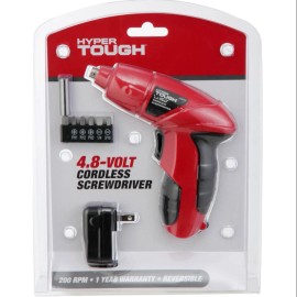 HYPER Tough Power Rechargeable 4.8V Cordless Electric Screwdriver with Charger and Bit Set