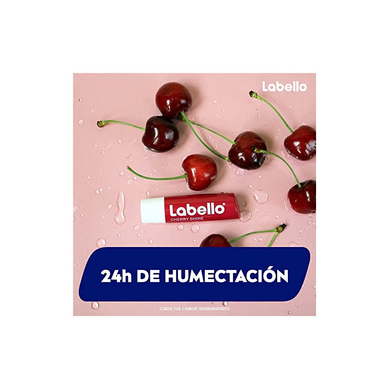 LABELLO Bálsamo labial con color Cereza 4.8g, protector labial con