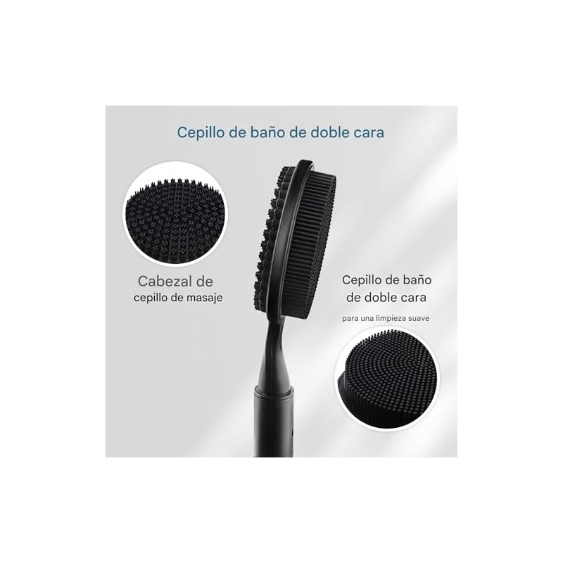 Cepillo Baño Doble Cara Mango Extensible Cerdas Suaves Agradables Piel