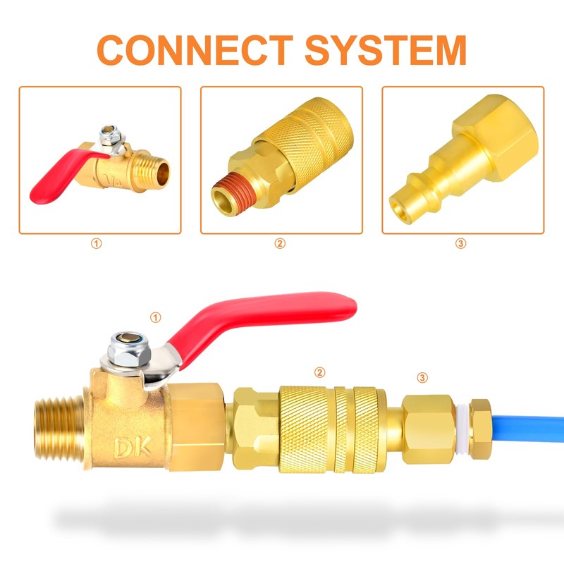 GASHER 10PCS 1/4 Inch Brass Mini Ball Valve Shut Off