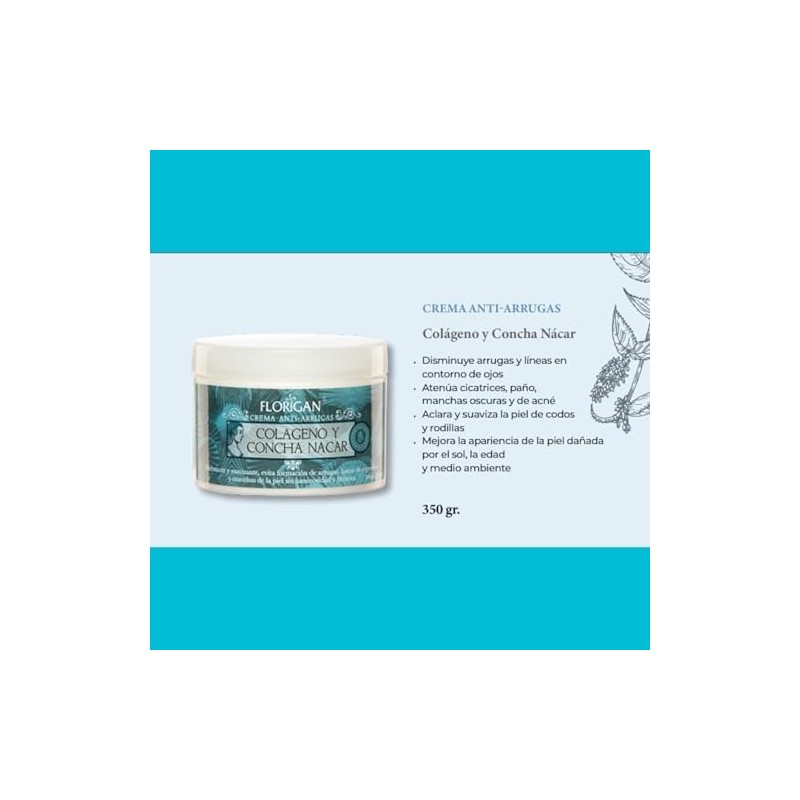 Crema antiarrugas con colágeno y concha nácar – 350 g