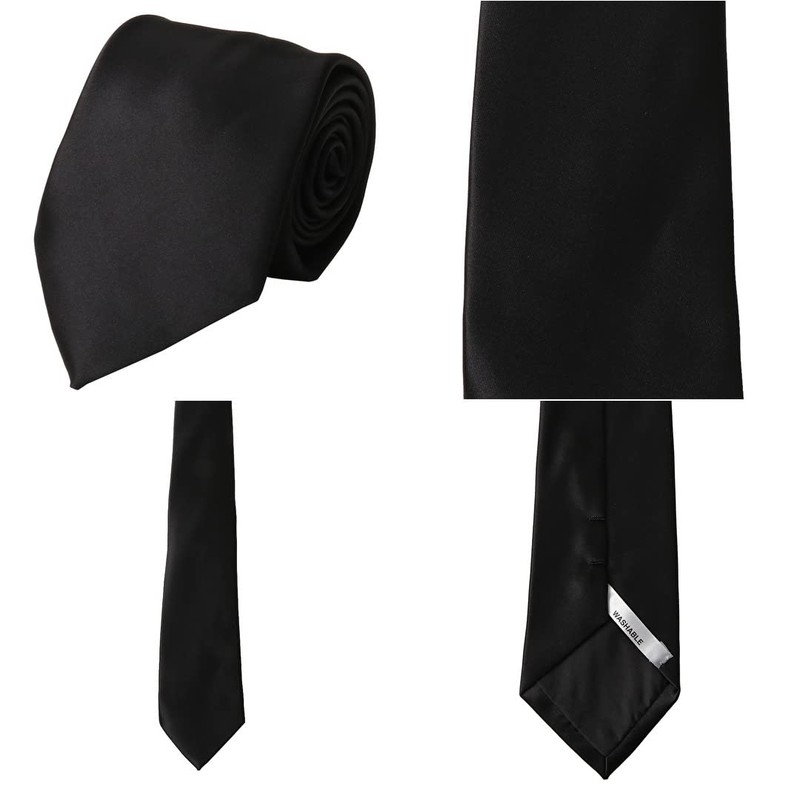 Konaka AM-FOMAL-1 Necktie, Washable Necktie, Silver/Black Set, One Size Fits