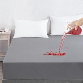 Soft and Breathable Twin XL Size Waterproof Mattress Protector, Fitting 6-16 Inches Mattress, 2 Pack, Gray