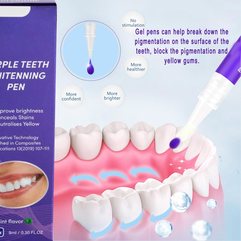 Teeth Whitening Pen, Purple Teeth Whitening Pen, Pack of 3,