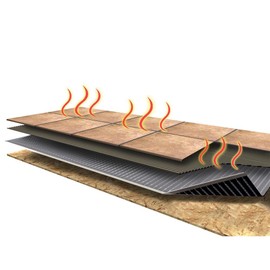 QuietWarmth QWT1.5x5F120 120V Electric System for Tile, Quiet and Warm with Uniform Heating, Ultra-Thin and Maintenance Free in-Floor Mat, 1.5' x 5', Cream