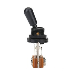 Guitar 3 Way Switch Metal 3 Way Toggle Switch Pickup Selector for Electric Guitar with Black Switch Tip(Black)