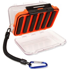 Fly Fishing Box Fly Boxes For Fly Fishing Trout Two-Sided Waterproof Lightweight Easy Grip Transparent Lid Fly Fishing Lures Box Foam Ice Jig Fly Box And Coil Springs Cord.