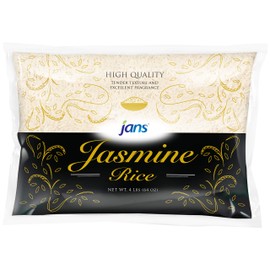 Jans Jasmine Rice - Tender Texture and Excellent Jasmine Fragrance Grain Rice | Gluten Free | Source of Carbohydrate | Easy to Cook | 4lb per bag (Pack of 1)