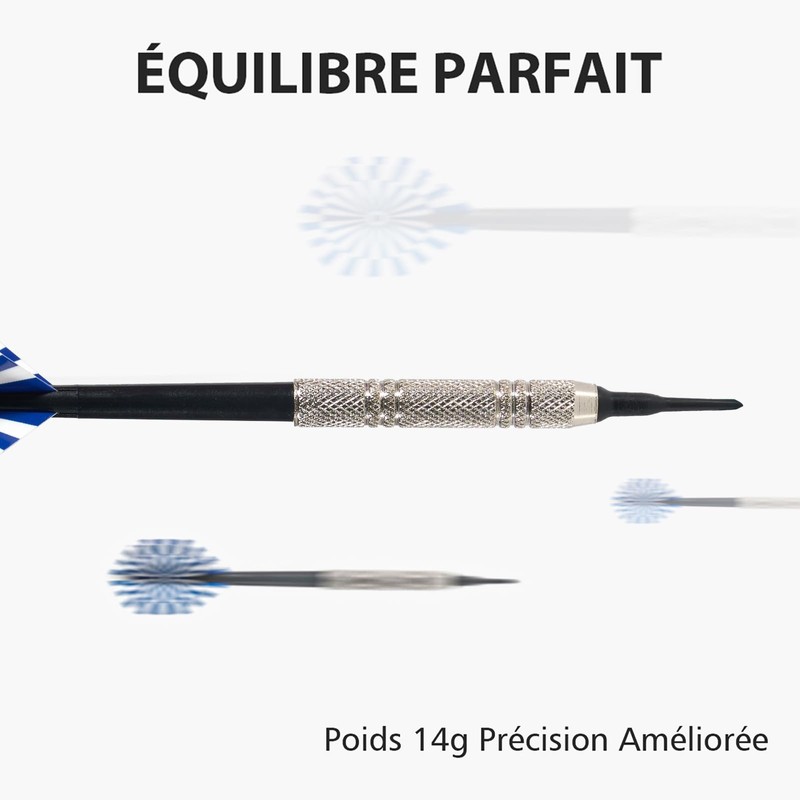 Kolamom Unisex Adult Darts with Plastic Tip, 12 Pieces, Professional