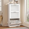VECELO Shoe Storage Cabinet with 3 Flip Drawers, Slim Hidden
