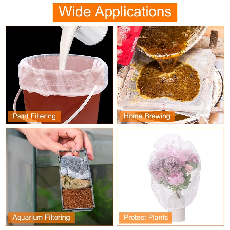 HARFINGTON Paint Strainer Bags 5Gallon 1.97"x1.57" Nylon Mesh Bag with