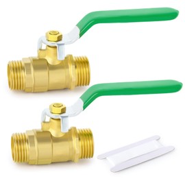 ERGAOBOY 2 x 1/4 inch BSP male thread on brass ball valve, suitable for pipe connection
