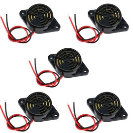 Stemedu 5PCS SFM-27 DC 3-24V Alarm Siren Electronic Piezo Active Buzzer, 95dB High Decibel Continuous Beep Speaker for Arduino