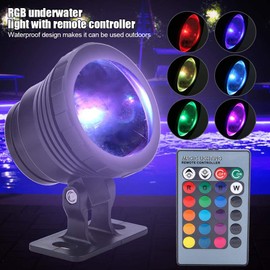 Underwater Waterproof Lamp, RGB LED Underwater Light Waterproof Multi-Color for Outdoor Garden Spotlight Landscape Fountain(5w Black 1*Bead)