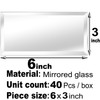 40 Pcs Peel and Stick Beveled Mirror Glass Tile.6x3 Inch