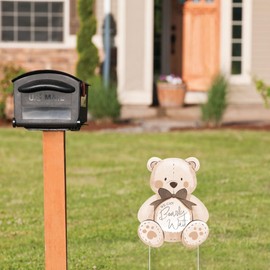 Big Dot of Happiness We Can Bearly Wait - Outdoor Lawn Sign - Teddy Bear Baby Shower Yard Sign - 1 Piece