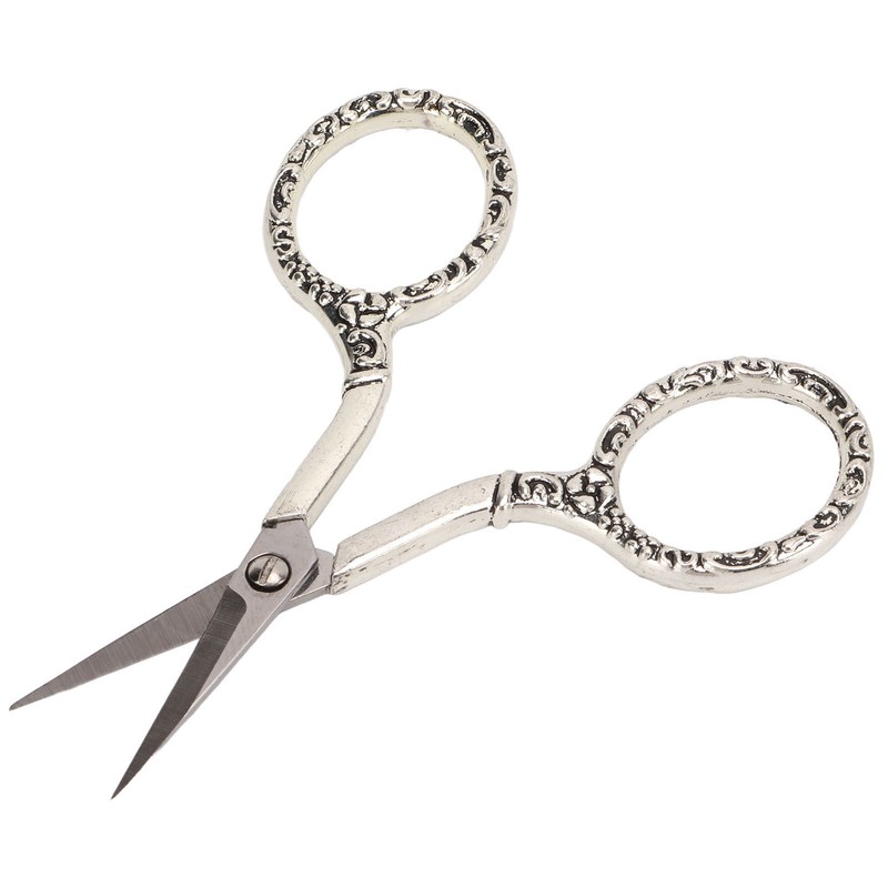 Sewing Scissors Vintage Chain Silver Bauhinia Stainless Steel Pointed Small