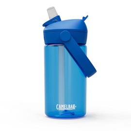 CAMELBAK Thrive Flip Straw Kids Water Bottle with Tritan Renew Easy Carry Straw Top, 400 ml, Blue