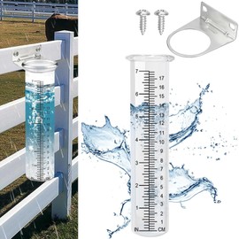 FWUNYVN 7" Capacity Rain Gauge Outdoor with Stainless Steel Mounting Rack Holder, Wall Mount Hanging Rain Measure Gauge for Yard,Post Mount Rain Gauge Large Rain Gauge Outdoor for Home Yard Garden