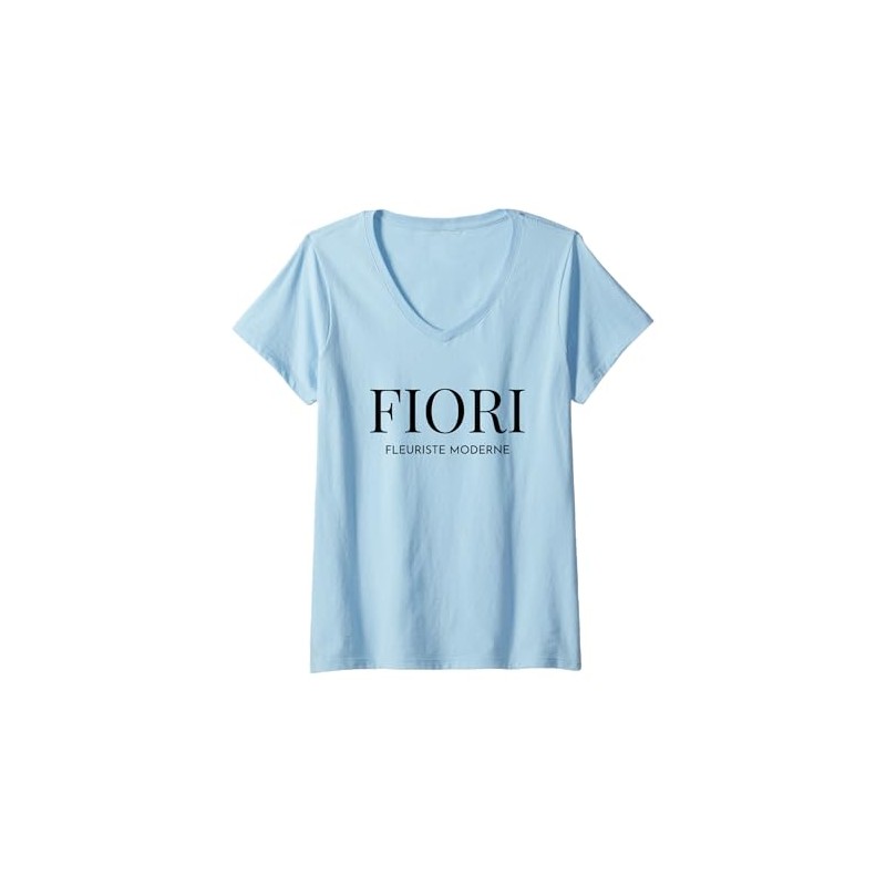 Womens Fiori Flowers modern fleuriste moderne fleuriste Italian V-Neck T-Shirt