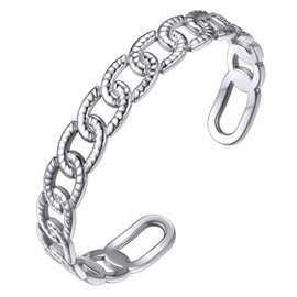 GOLDCHIC JEWELRY Stainless Steel Vintage Women's Open Bracelet 18K Gold-Plated Adjustable Women's / Women's Bracelets Various Styles, Stainless Steel