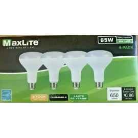 MaxLite 4 Bulbs Maxlite BR30 E26 LED Light Bulbs 8W / 65W Equivalent Soft White Dimmable