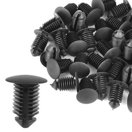 X AUTOHAUX Plastic Rivets Fastening Clips Plastic Bolts 10 mm Hole Through Rivets Bolt Rivets Black for Car Pack of 40