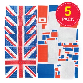 Baker Ross PJ116 Make Your Own Union Jack Coaster Craft Kit - Pack of 5, British Themed Craft and Party Bag Filler for Kids,