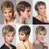 XIROM UN Short Synthetic Fiber Wigs with Bang for Womens