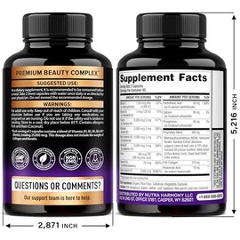 Biotin | Collagen | Hyaluronic Acid | Keratin - Support Normal Hair Growth Cycle, Skin & Nails - Clinically Tested - 25000mcg Vitamins B1, B2, B3, B6 
