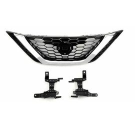 Front Bumper Upper Grille Grill - Automotive Grille Replacement for Sentra Advance Exclusive S Sense SL SR SV Sedan 4-Door 2016-2018
