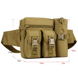 Tactical Belt Bag Sports Belt Bag MOLLE Belt Bag Waterproof for Outdoor Running Travel Hiking Cycling Climbing Belt Bag, Black (black#2), MOLLE belt bag