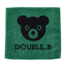 Mikihouse 60-8105-491 Double Bee Mini Towel, Pocket Towel, Handkerchief, Bear, Logo, 9.8 x 9.8 inches (25 x 25 cm), Made in Japan, For Boys, Girls, Baby, Kids, Children's Clothes, Adult, Women's, Mom,