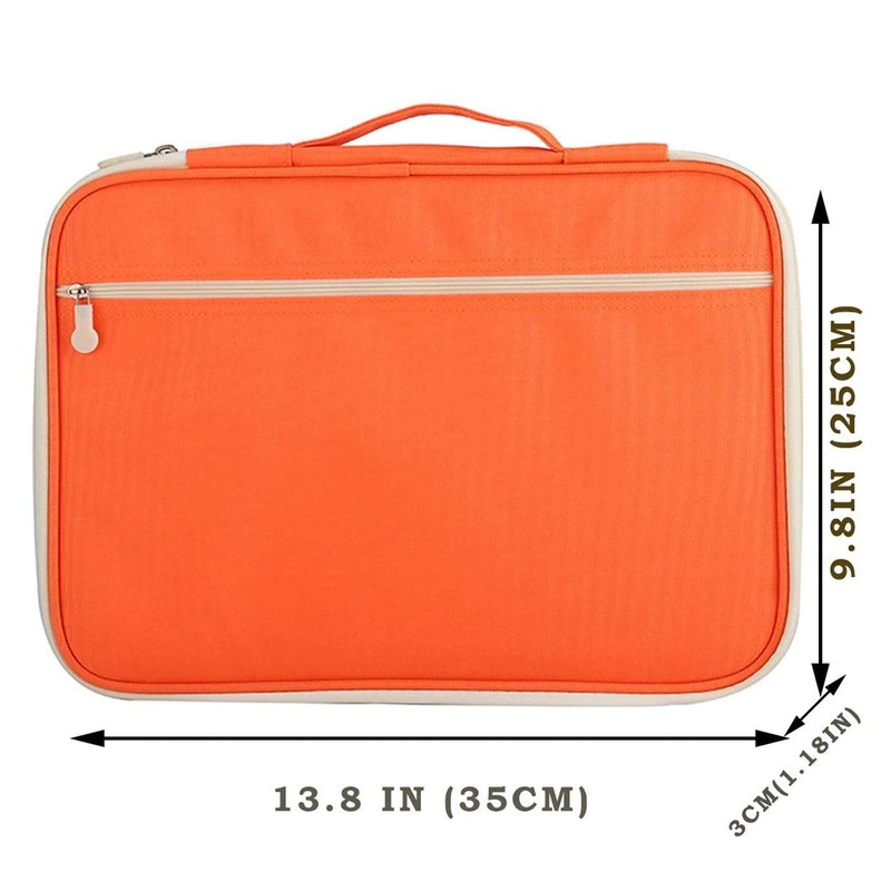 JAKAGO A4 Travel Portfolio Multifunctional Document Organizer Zippered Case for