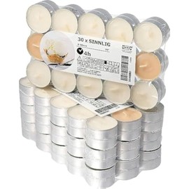 IKEA Home Decoration Sinnlig Scented Tealight, Vanilla Pleasure, Natural- 30 /Pack, Multicolor