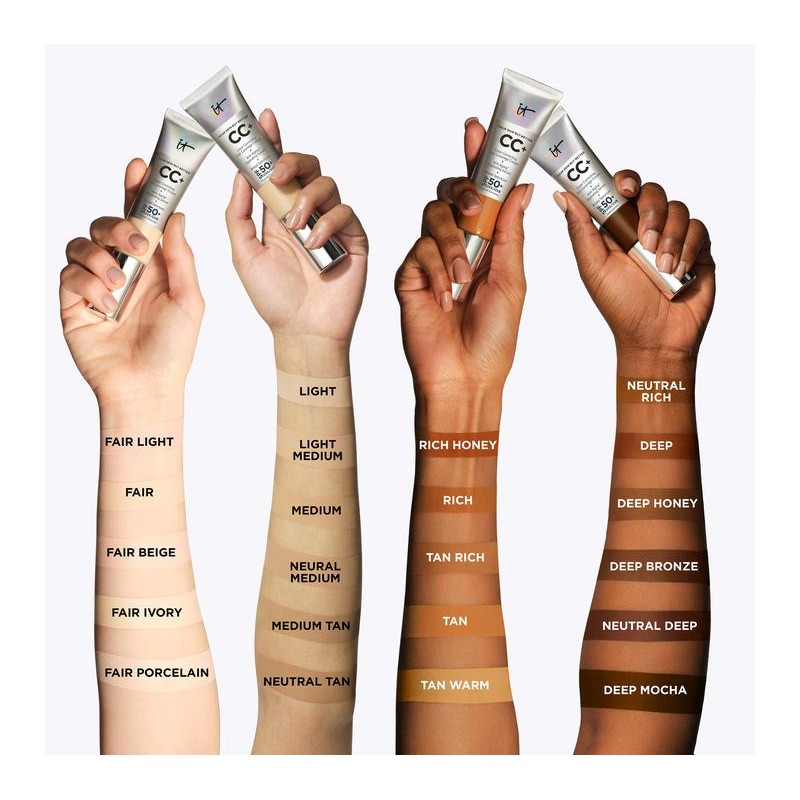 QVC IT Cosmetics CC+ Cream SPF50 Foundation with Brush -