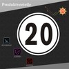 Felexdo Speed sign 20 km/h, round, 20 cm, top speed