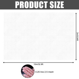 Cat Net for Balcony, 3 x 10 m, Cat Protection Net, Balcony Net for Cats, 2.5 x 2.5 cm, Mesh Size, Cat Net, Balcony, No Drilling, Cat Net, Window, Suitable for Balconies, Stairs, Windows, Patios