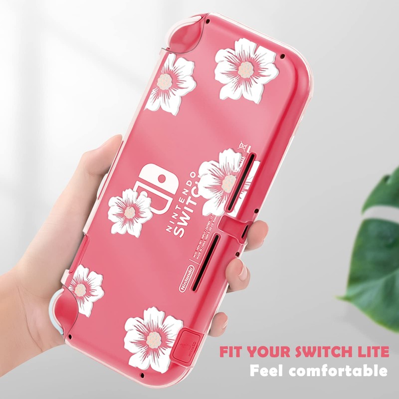 DLseego Sakura White Flower Floral Clear Switch Lite Protective Case