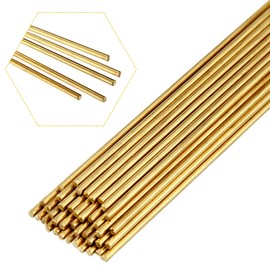 Moxweyeni 40 Pcs Brass Rods 1.5 mm 2 mm Brass Welding Brazing Rods Copper Alloy Solid for DIY Craft Drift Punches Knife Handle Lathe(2 mm)
