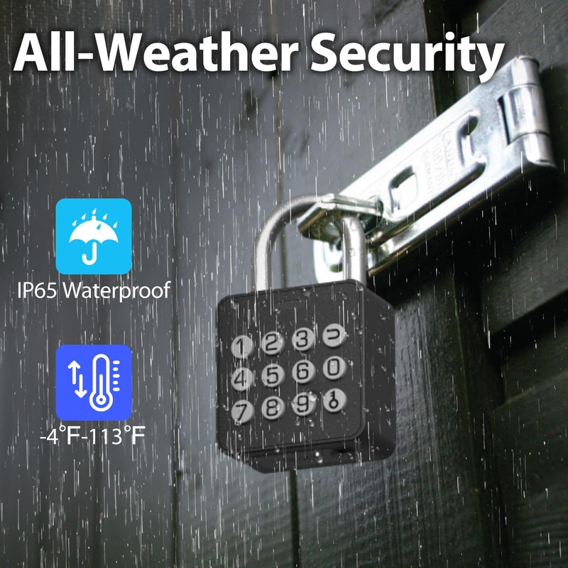 Dhiedas Fingerprint Padlock with Code, Combination Lock for Locker with
