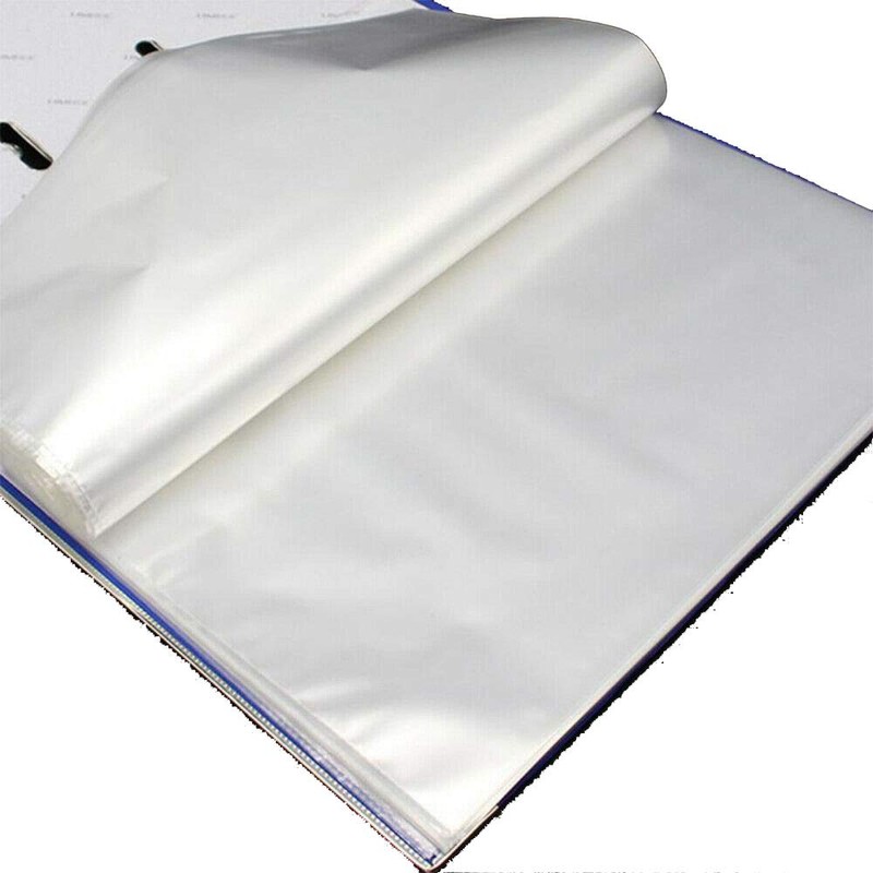 SENRISE A4 Files Sleeves, 100pcs Punched Filing Folders 30 Micron