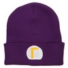 Mario Luigi Wario Waluigi Embroidered Long Beanie - Purple OSFM