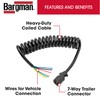 Bargman 54006-043 Coiled 7 Way Trailer Wire End Connector Harness,