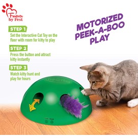 Furever 3 Replacement Cat Toy Attachments to use with The Pop and Play; Includes One Mouse, One Fish and One Feather. Ideal for Your cat, Interactive Way. Best Cat Toys Ever